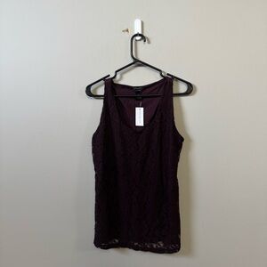Ann Taylor (NWT) Plum purple lace line tank top
